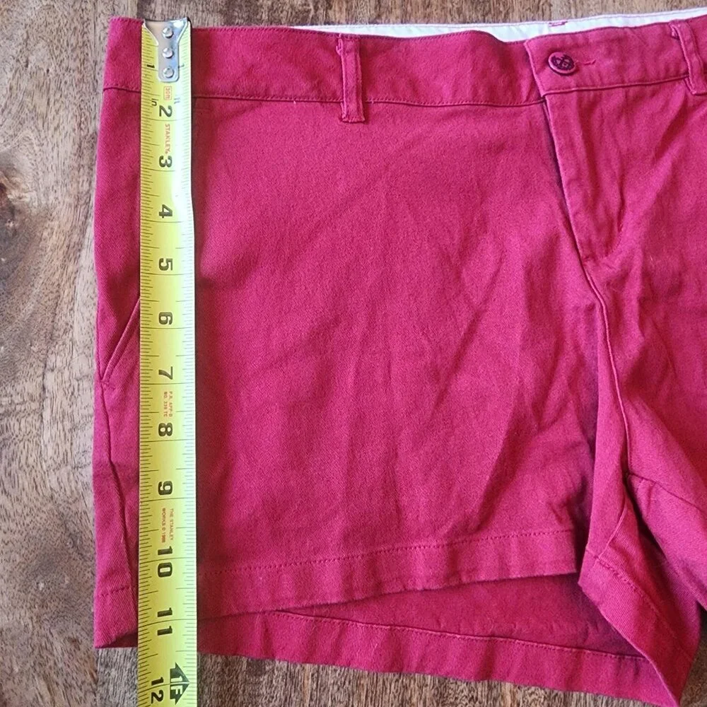 Dixxon Shorts Womens 11 Red Chino Cotton Blend Casual Twill Flat Front Golf